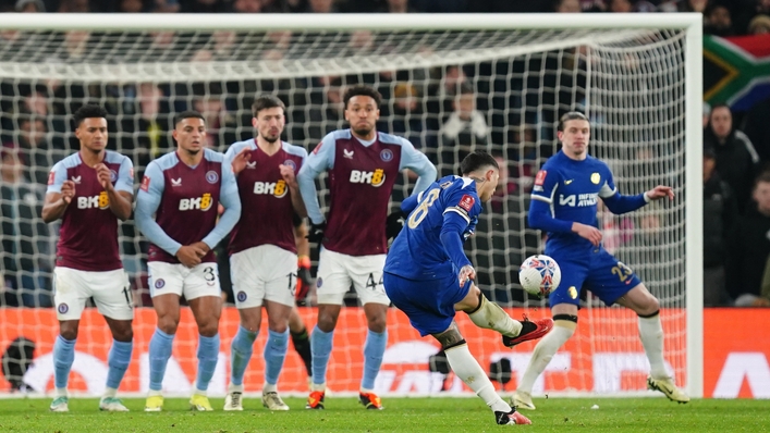 Enzo Fernandez scores Chelsea's third goal against Aston Villa