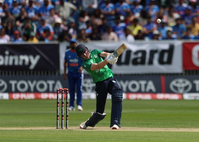 Ireland’s Harry Tector batting during the second T20 match against India at Stormont in Belfast