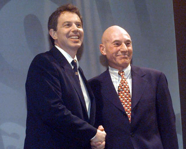 Tony Blair with Patrick Stewart