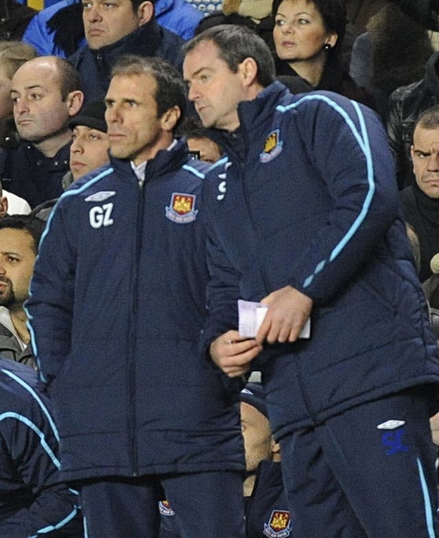 Gianfranco Zola returned to Chelsea as West Ham boss, assisted by Steve Clarke, another former Blue