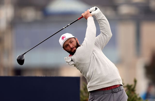 Jon Rahm tees off