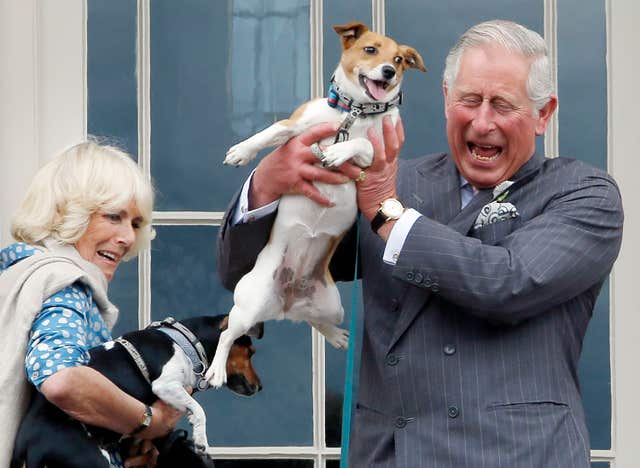 Camilla and Charles with Beth, left, and Bluebell