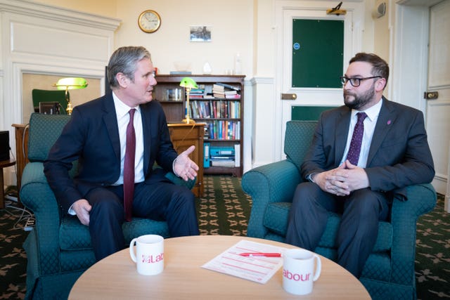 Labour leader Sir Keir Starmer with Bury South MP Christian Wakeford