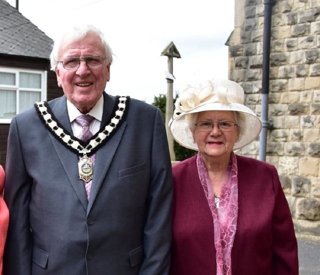 Former district councillor Ken Walker with his wife Freda Walker (Bolsover District Council/PA)