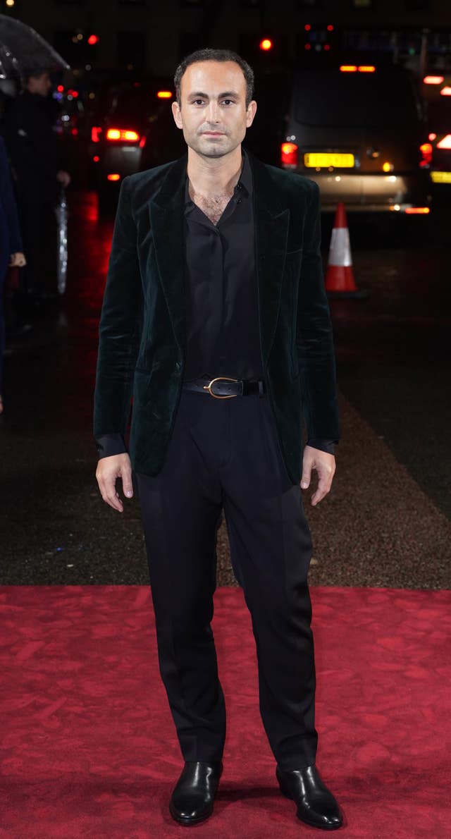 Khalid Abdalla arrives at the world premiere of The Crown series five at the Theatre Royal in London 