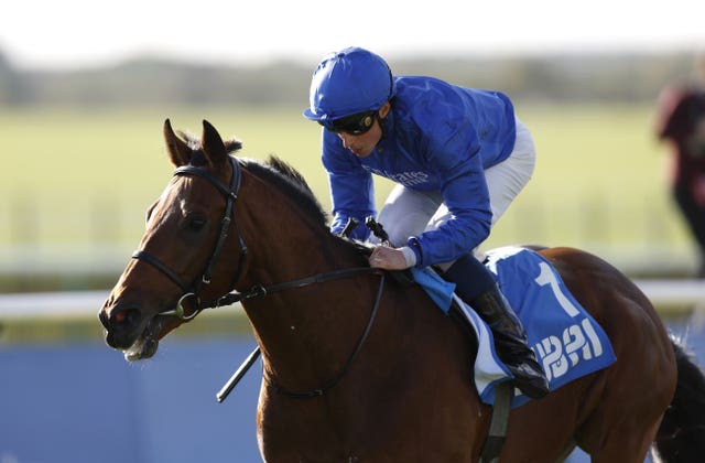 Arabian Crown and William Buick coming home to win the Zetland Stakes at Newmarket