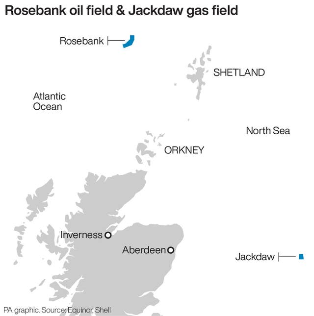 Rosebank oil field & Jackdaw gas field