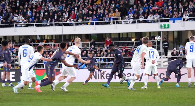 Trent Alexander-Arnold curls home a brilliant free-kick for England