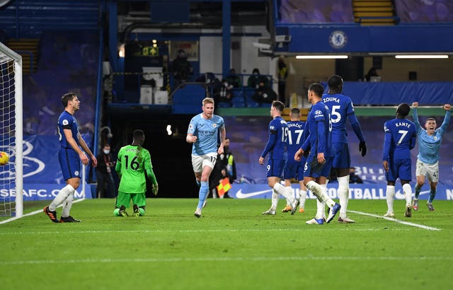 Kevin De Bruyne celebrates his goal