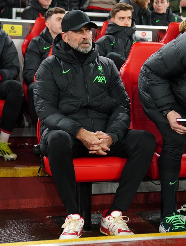 Jurgen Klopp on the Liverpool bench