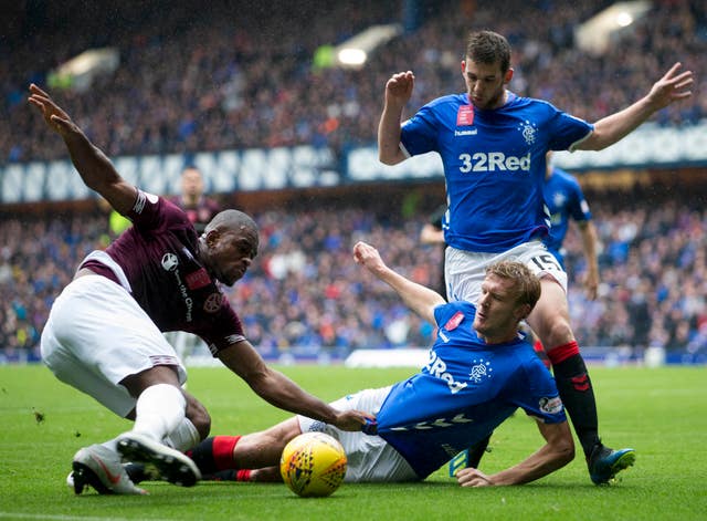 The tackles were flying in at Ibrox