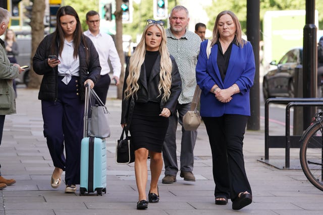 Victoria Thomas Bowen arriving at Westminster Magistrates’ Court