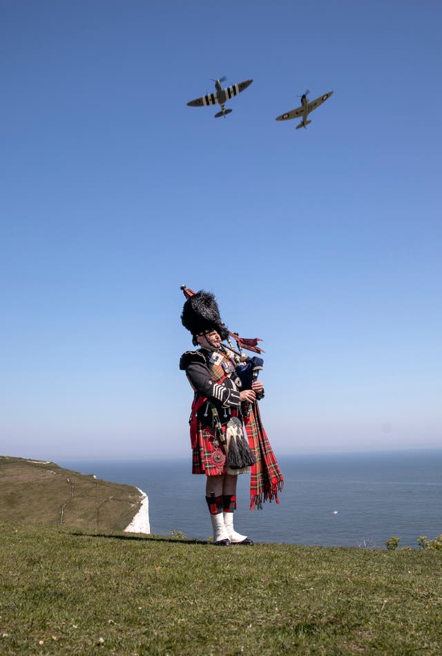 Piper on cliffs of Dover