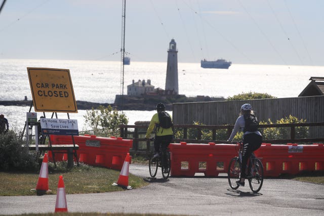 In the North East, St Mary’s Island in Whitley Bay was closed off