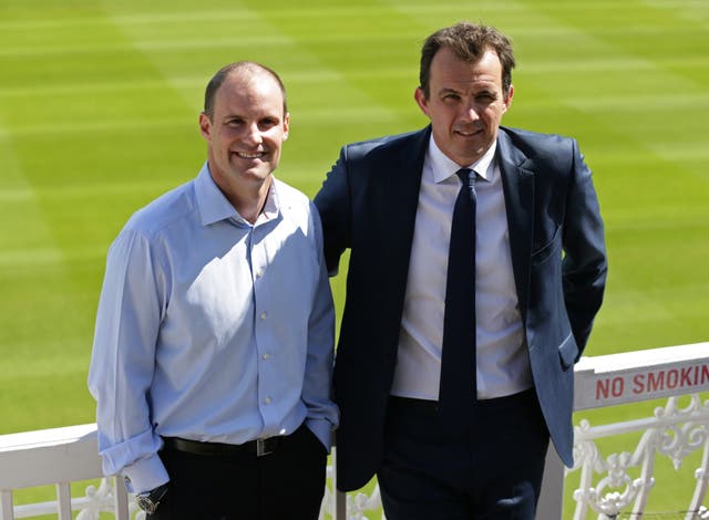 ECB chief executive Tom Harrison, right, alongside Andrew Strauss