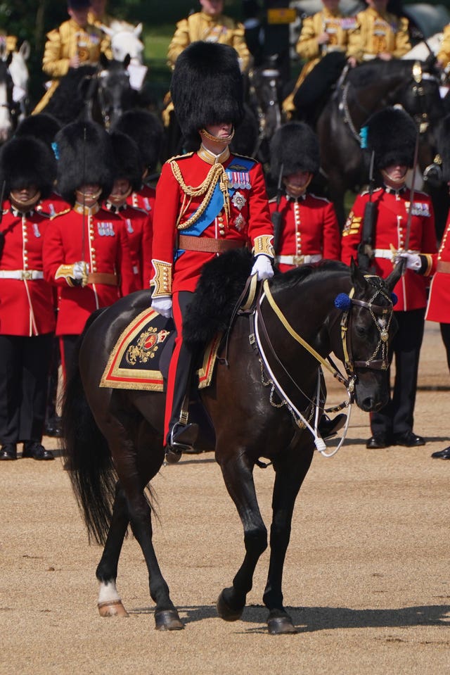 The Prince of Wales riding Darby