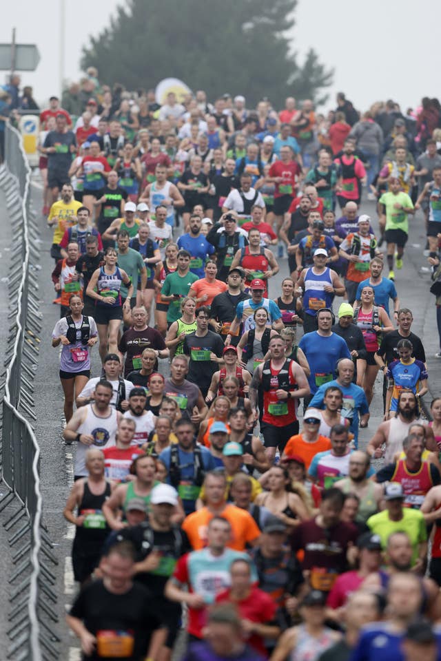 Runners during the Great North Run in 2024