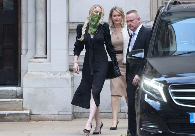 Actress Amber Heard leaving the High Court in London