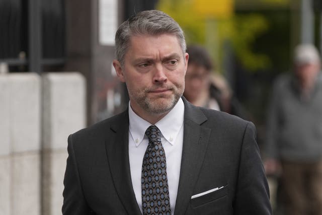 Director of BBC Northern Ireland, Adam Smyth, outside the High Court in Dublin during the legal action 