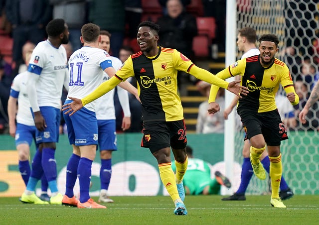 Tom Dele-Bashiru only made three appearances for Watford in the 2019-20 season after joining from Manchester City last summer
