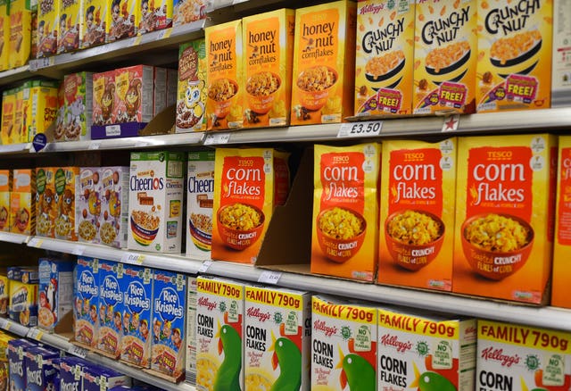 Children's cereals were among the products analysed (KIrsty O’Connor/ PA)