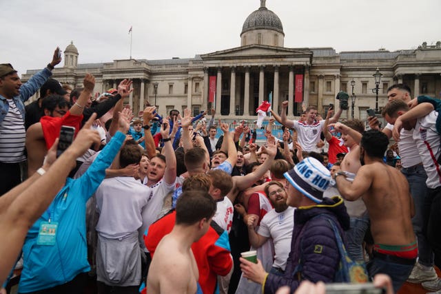 Fans watch England vs Germany
