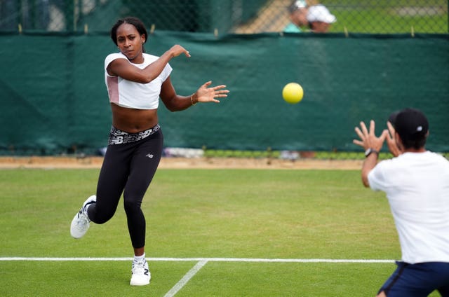 Coco Gauff practising