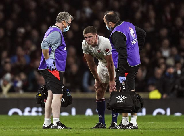 Owen Farrell suffered the first of two ankle injuries against Australia in the autumn