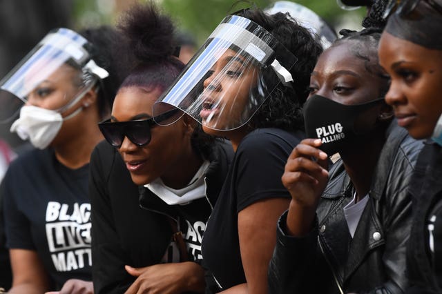 Black Lives Matter demonstrators outside Downing Street in London