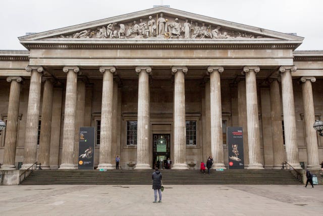 The nearly empty forecourt of the British Museum
