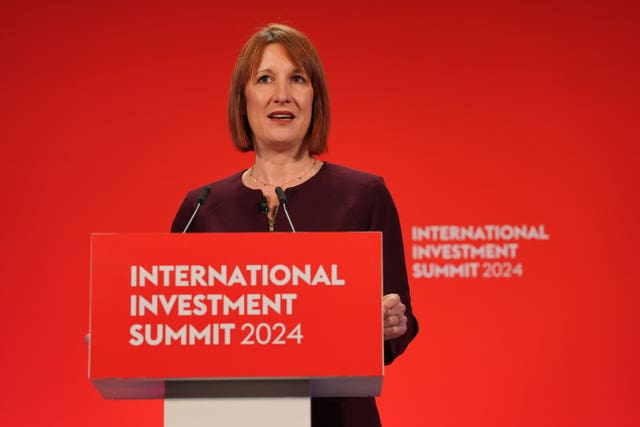 Chancellor Rachel Reeves speaking at the International Investment Summit