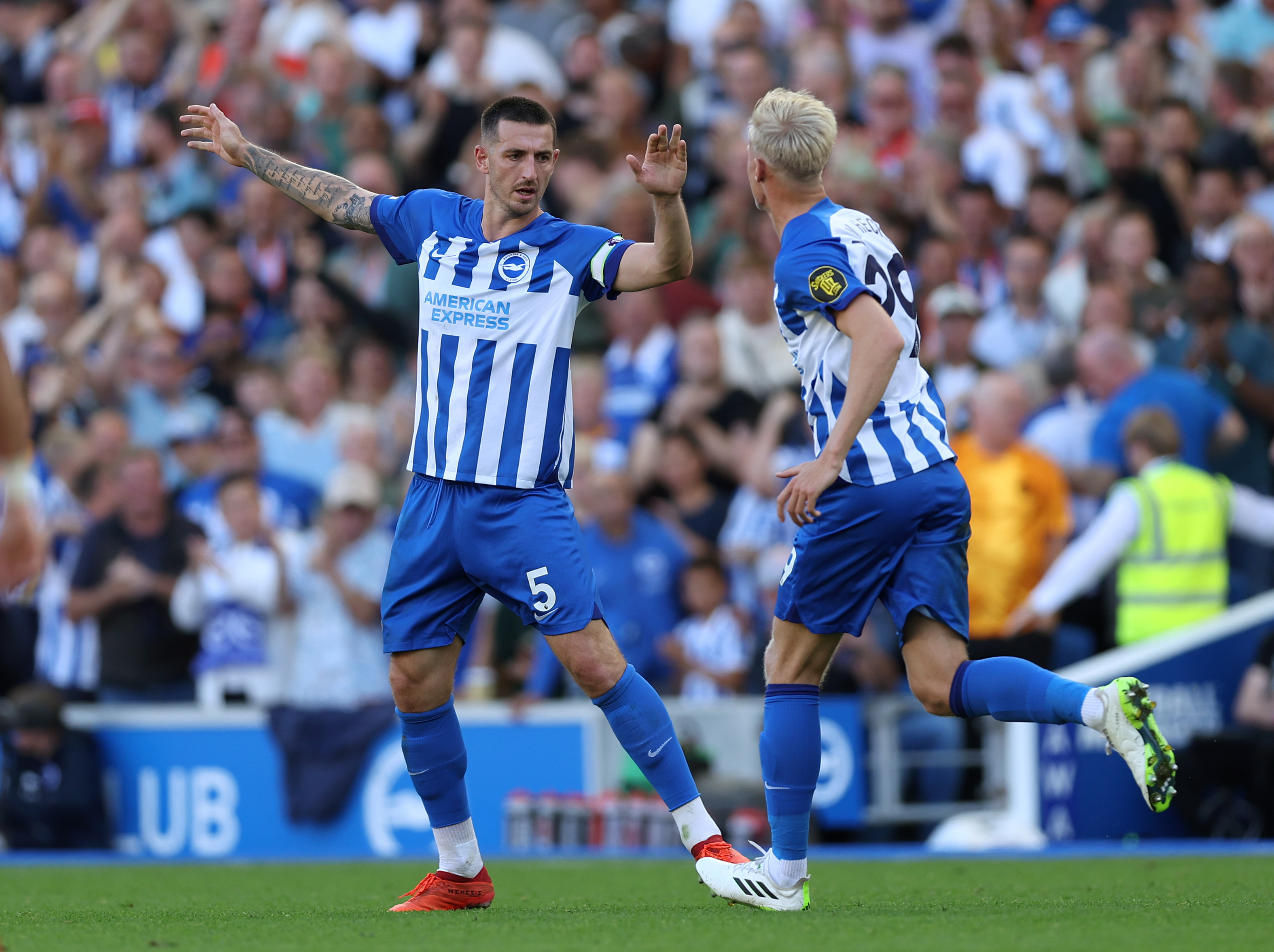 Lewis Dunk earned Brighton a point with a late equaliser against Liverpool (Steven Paston/PA)