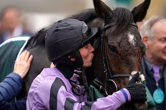Stage Star and Harry Cobden after winning the Paddy Power Gold Cup 