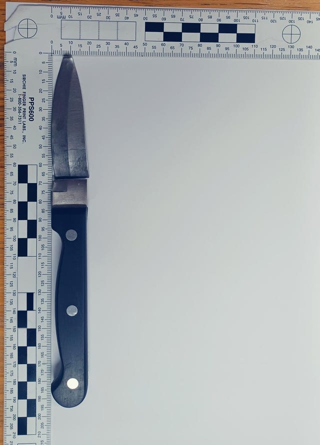 The knife used by Logan MacPhail in the murder of Holly Newton 