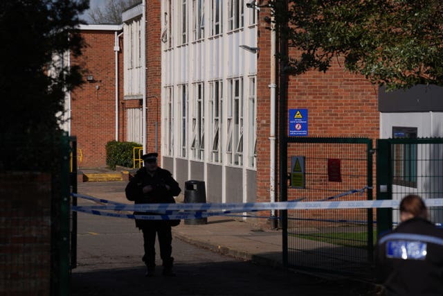 The scene at Thorpe St Andrew School near Norwich 