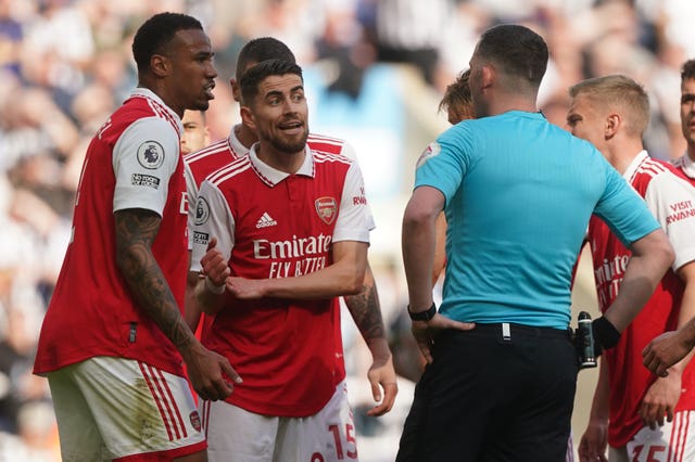 Referee Chris Kavanagh overturned his decision to award a penalty against Arsenal following VAR intervention