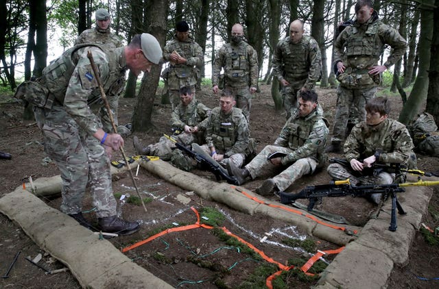 Soldiers are given orders during the Solway Eagle exercise