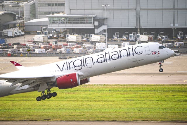 A Virgin Atlantic plane taking off