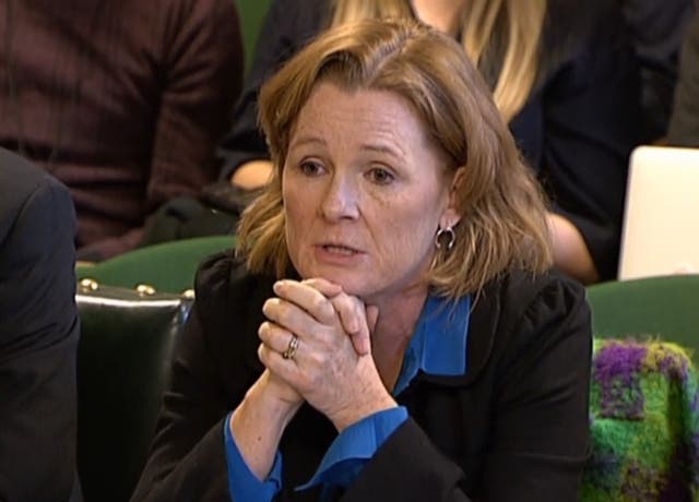 Presenter Kirsty Lang gives evidence to an inquiry by the House of Commons Culture Committee (PA)