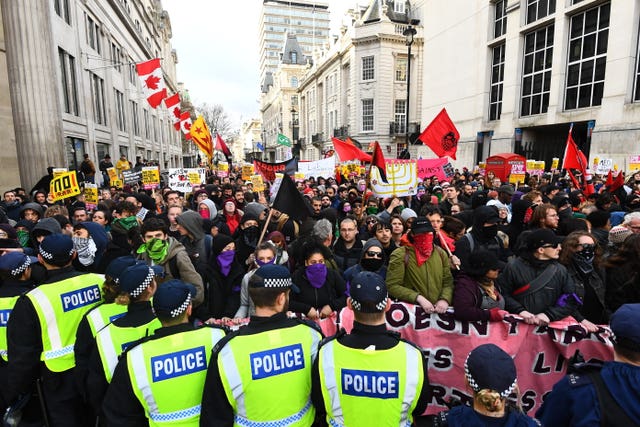 The protest in Trafalgar Sqaure 