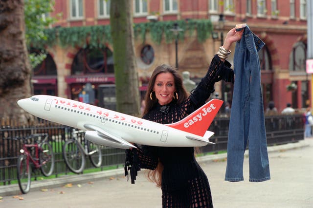 Actress Lorraine Chase launches easyJet’s service to Edinburgh and Glasgow from Luton Airport in 1995