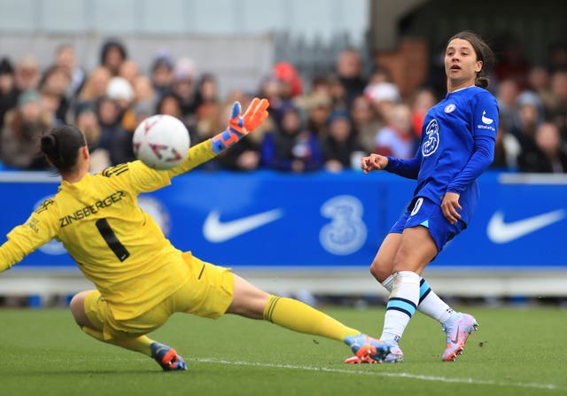 Kerr nets Chelsea's second in their FA Cup win against Arsenal last weekend (Bradley Collyer/PA)