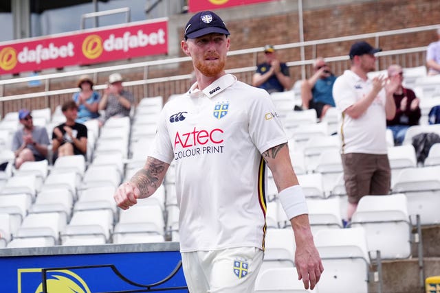 Ben Stokes takes to the field for Durham against Northamptonshire