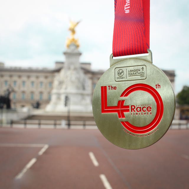 London Marathon competitors medal