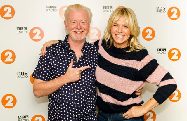 Chris Evans, with his replacement, Zoe Ball 