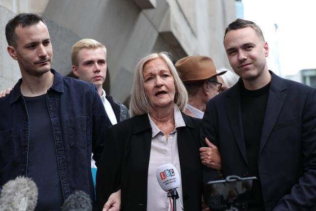 Sally Challen with her sons James and David