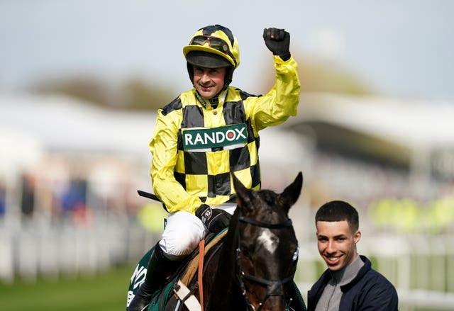 Nico de Boinville celebrates Shishkin's Aintree success