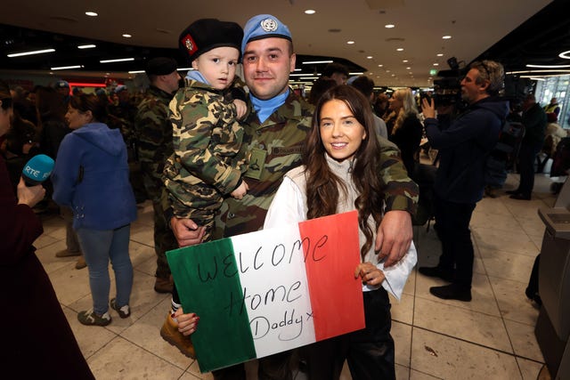 Irish Defence Forces homecoming at Dublin Airport