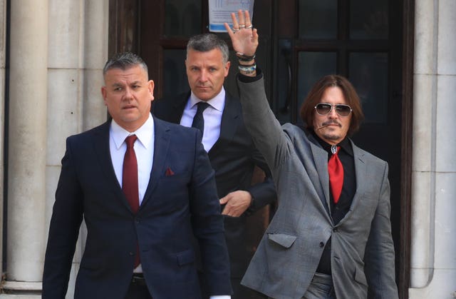 Actor Johnny Depp leaves the High Court (Aaron Chown/PA)