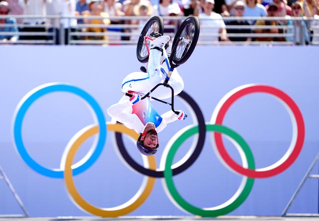 Anthony Jeanjean doing a trick at the BMX final